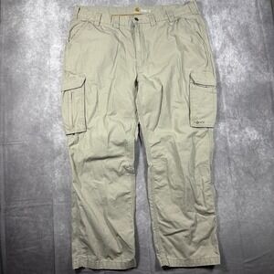 Carhartt Force Mens Tan Ripstop Cargo Pants Relaxed Fit Workwear Utility 44x32